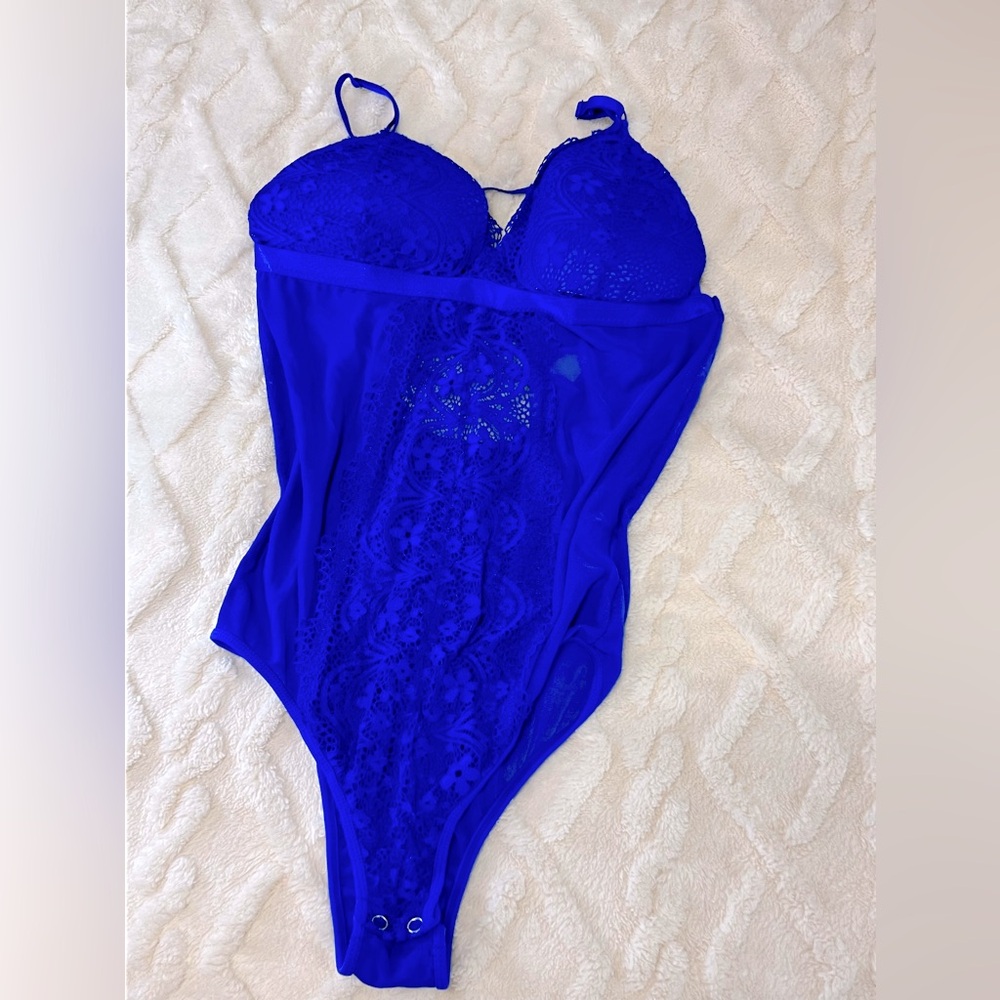 Dark Blue Lace Lingerie One Piece